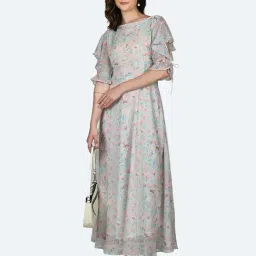 Zink London Multicolor Floral Print Gown-image-15