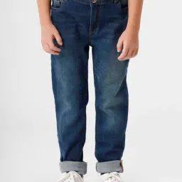 Kate & Oscar Kids Blue Cotton Regular Fit Jeans-picture-13