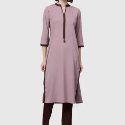 Ziyaa Purple Printed Straight Kurta-picture-11