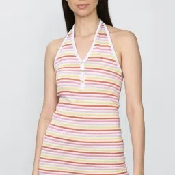 Forever 21 Pink Striped Regular Fit A Line Dress-picture-12