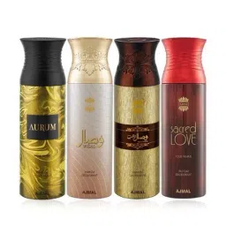 Ajmal Aurum, Wisal, Sacred Love & Wisal Dhahab Deodorant Spray for Men - Pack of 4-picture-7
