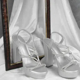 Metro Women's Silver Sling Back Sandals-picture-21