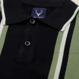 Allen Solly Boys Black Cotton Regular Fit Striped T-Shirt image 4