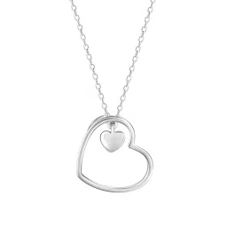 GIVA 92.5 Sterling Silver Heart Necklace for Women image 4