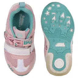 Bubblegummers by Bata Kids Baby Pink & Blue Velcro Shoes image 4