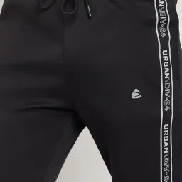 Duke Black Regular Fit Trackpants image 4