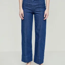 AND Blue Blended Flared Fit Mid Rise Jeans image 1
