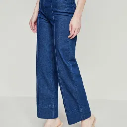 AND Blue Blended Flared Fit Mid Rise Jeans image 3