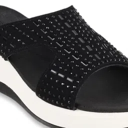 Catwalk Women's Black Casual Wedges image 4