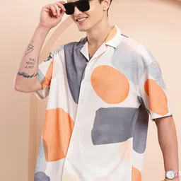 Mast & Harbour Printed Oversize Shirt-image-58