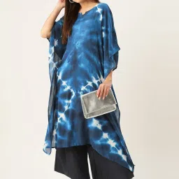 maaesa Blue Printed A Line Kaftan image 4