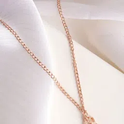 Joker & Witch Rose-Gold Tone Love Lock Rose Charm Necklace-picture-30