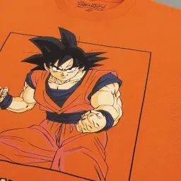 Free Authority Orange Cotton Regular Fit Dragon Ball Z Printed T-Shirt image 4