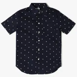 GAP Boys Navy Blue Cotton Printed Shirt-image-14