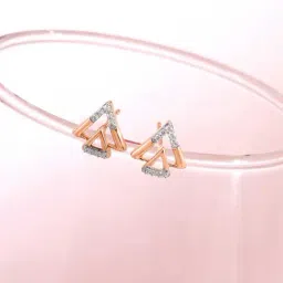 Mia by Tanishq 18k (750) Rose Gold Diamond Earrings for Women-image-86