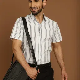 Indian Needle Blue Regular Fit Striped Shirt-picture-31