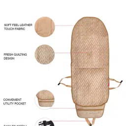 Elegant Beige Caper CoolPad Full Car Seat Cushion Set of 2 image 3