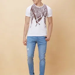 Being Human Men Slim Fit Mid Rise Mildly Distressed Light Fade Stretchable Jeans image 4