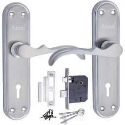 Atom Iron Multicolor Door Handle Lock Set, MERCURY-K.Y-C/PMATT-L-2-picture-38