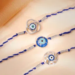 GIVA 925 Sterling Silver Nazar Rakhi Combo Set of 3-image-22