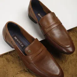 EZOK Men's Tan Formal Loafers-image-37