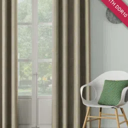 DDECOR Live Beautiful Brown Polyester 9 ft Long Door Curtain-picture-15