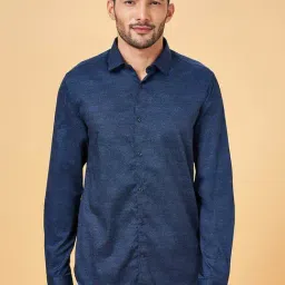 Byford by Pantaloons Navy Cotton Slim Fit Printed Shirt-picture-17