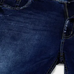 John Pride Navy Blue Cotton Plus Size Distressed Shorts image 5