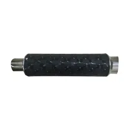 RA Accessories Black Textured Black Silver Cap Silencer Exhaust for TVS Fiero FX-picture-26