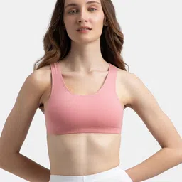 Jockey Super Combed Cotton Elastane Slip On Crop Top With StayFresh Treatment - 1582-image-52