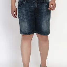 John Pride Navy Blue Cotton Plus Size Shorts image 1