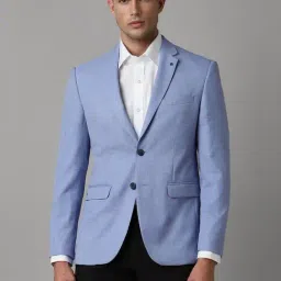 Louis Philippe Blue Slim Fit Blazer-image-4