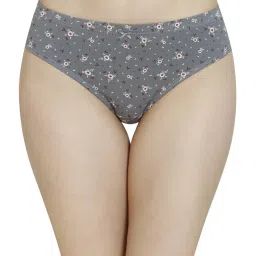 Amante Grey & Brown Cotton Printed Bikini Panties image 2