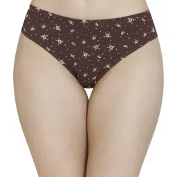Amante Grey & Brown Cotton Printed Bikini Panties image 4