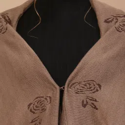 Mafadeny Brown Self Pattern Poncho image 5