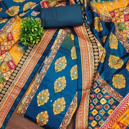 Panzora Floral Printed Unstitched Dress Material image 3