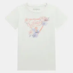 Guess Kids Pure White Printed Regular Fit T-Shirt-picture-43