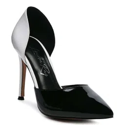 London Rag Women's Candy Cane Black D'orsay Stilettos image 2
