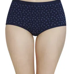 Amante Blue Cotton Printed High Rise Panties image 2