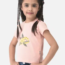 Crimsoune Club Kids Peach Printed T-Shirt image 3