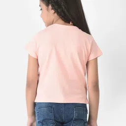 Crimsoune Club Kids Peach Printed T-Shirt image 2
