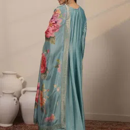 Libas Blue Straight Fit Embroidered Anarkali Sets image 2