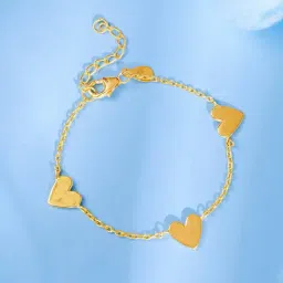 GIVA 925 Sterling Silver Golden Triple Heartbeat Kids Bracelet-picture-13