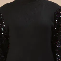 Mafadeny Black Embellished Sweater image 5