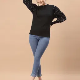 Mafadeny Black Embellished Sweater image 4