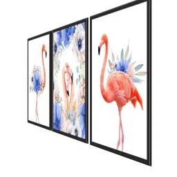 999store White & Pink Birds And Flowers Frame Paintings image 3