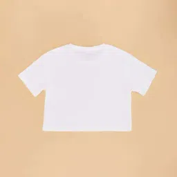 Pantaloons Junior Off-White & Pink Cotton Floral Print T-Shirt image 3