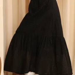 NEUDIS Jet Black Cotton Ankle Length Skirt image 3