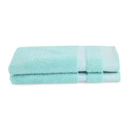 SPACES 100% Cotton Light Green Hand Towel Pack Of 2 image 3