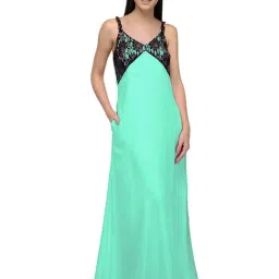 PATRORNA Light Green Lace Nighty-image-20